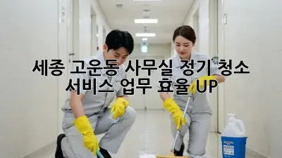 세종 고운동 사무실 정기 청소 서비스: 업무 효율 UP!
